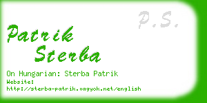 patrik sterba business card